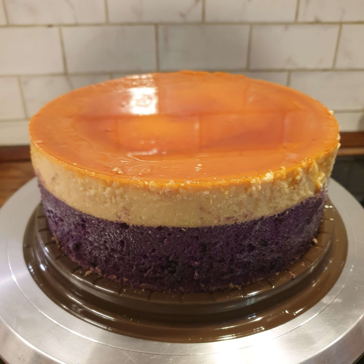 Ube Custard Cake