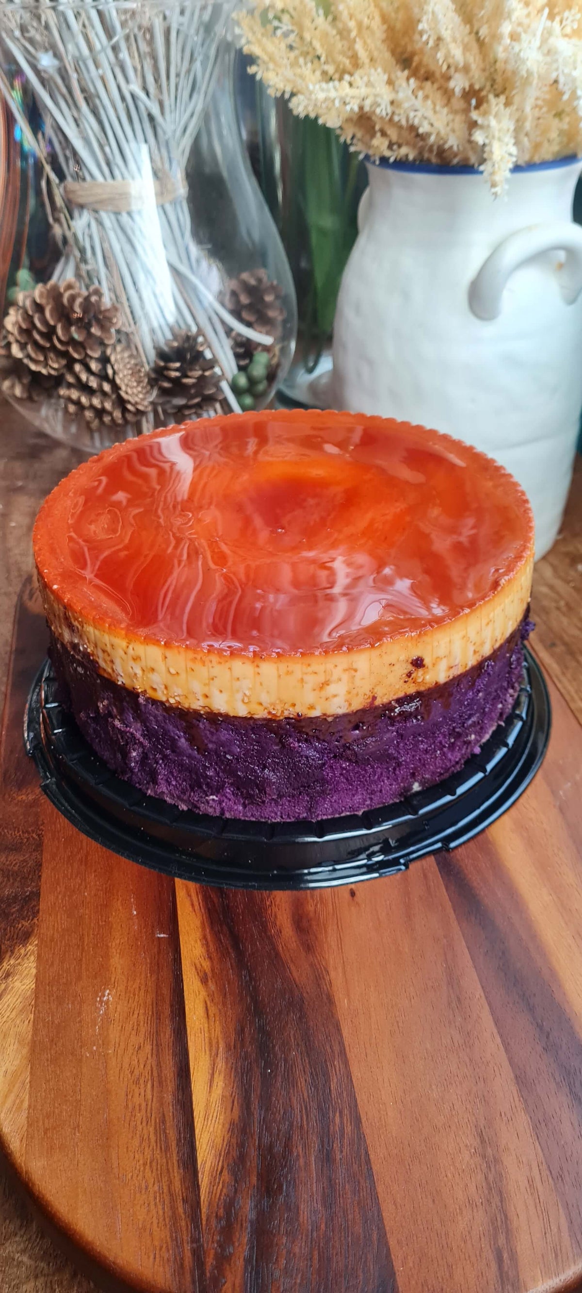 Ube Custard Cake